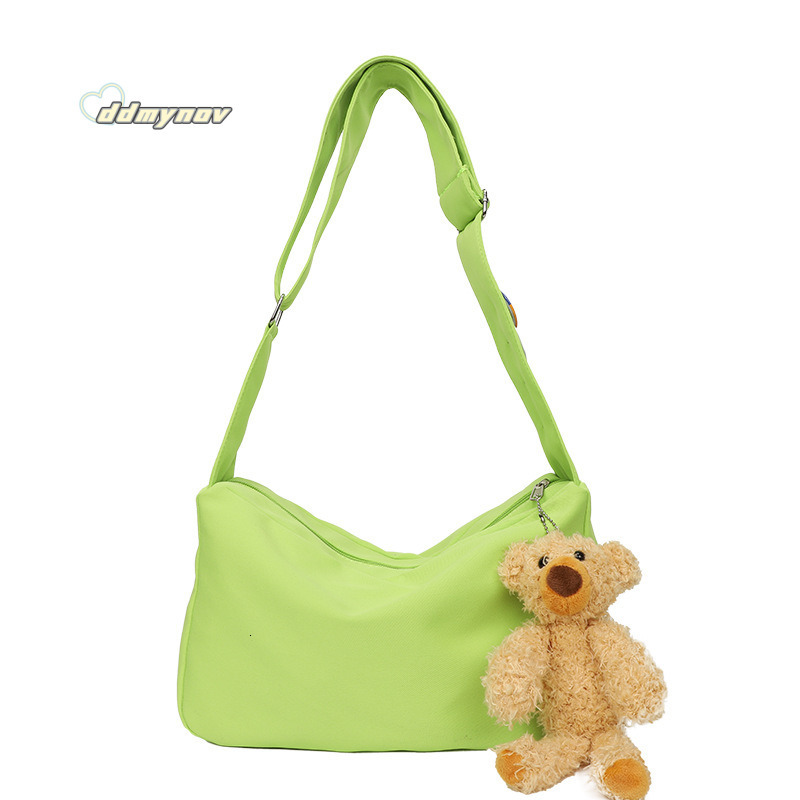 Canvas for Women Crossbody 2024 New Casual Versatile Sports Large Capacity Student Class Shoulder Bag Trendy ddmynov