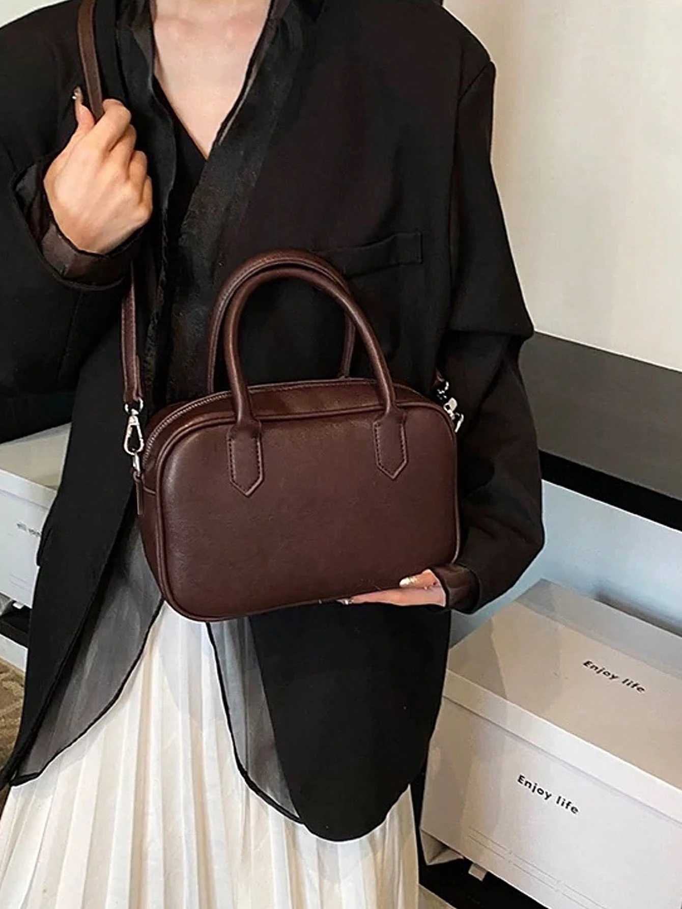 MIYIN Classic Vintage PU Leather Womens Handbag Solid Color Fashion Designer Messenger Bag High Quality Underarm Shoulder Bag Y250607