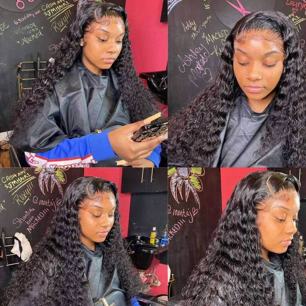 Deep Front Wig Curly 30 Inch Hd 13x6 Water Wave Lace Frontal Human Hair Wigs For Black Women on Sale