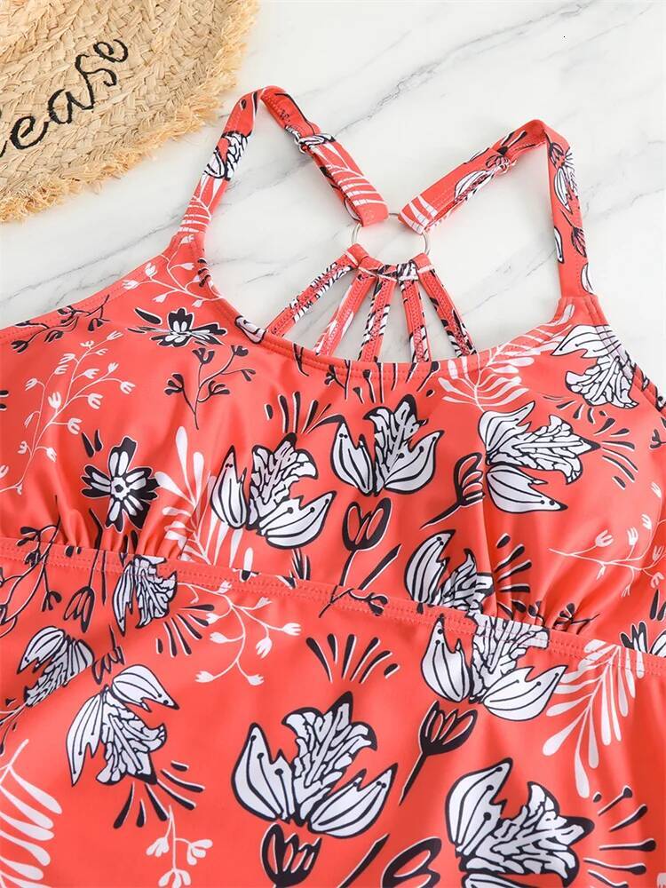 Bikini Swimsuit Women Swimwear 2025 New Solid Print Tankini Bikinis Set Boxer Shorts Bathing Suit For Female Summer Beach Wear