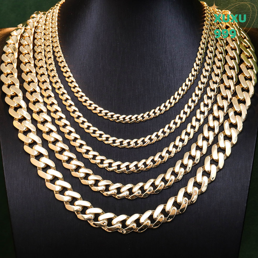OACOCA Hollow Out 925 Silver 14k 18k Gold Plated Cuban Necklace with DEF Moissanite Pass Tester Men Jewelry