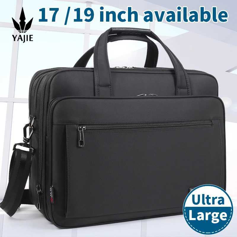 Large-capacity business briefcase 15.6 inch 17 19 inches laptop bag mens waterproof canvas document bag work office bag official W250610