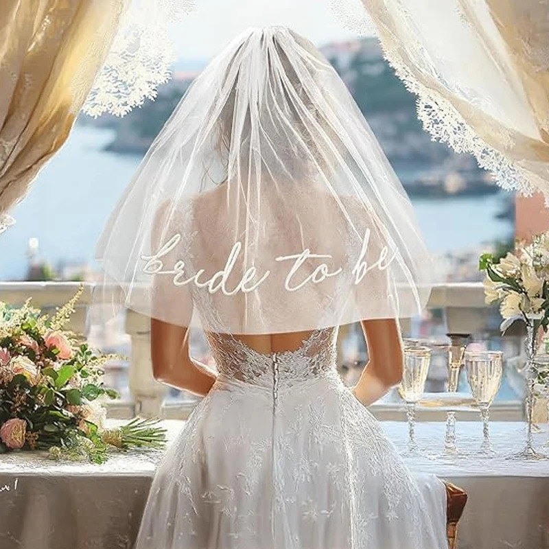 bride to be veil Embroidered Bridal Shower Engagement Party Bride To Be Headband Hen party gift Bride wedding party 250610