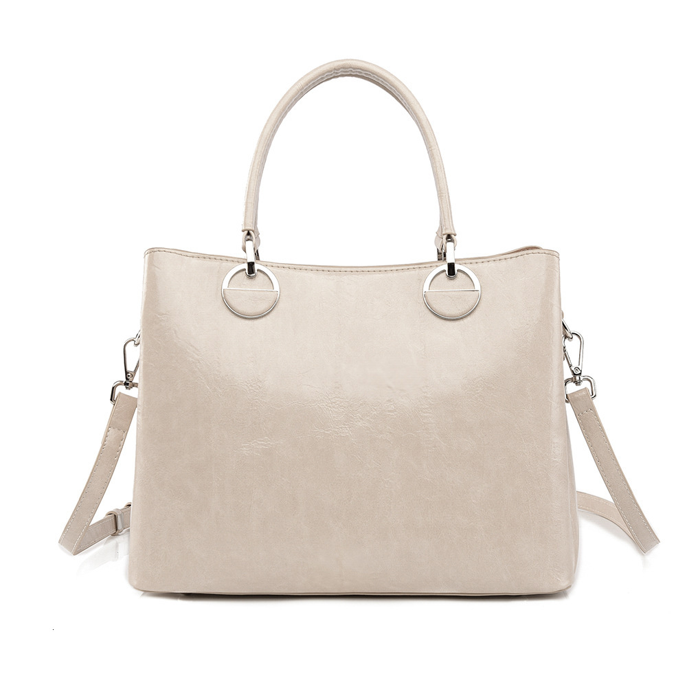 Handbag New Simple Elegant Mom Large Capacity Commuter Shoulder Oil Wax Leather Women's Bag