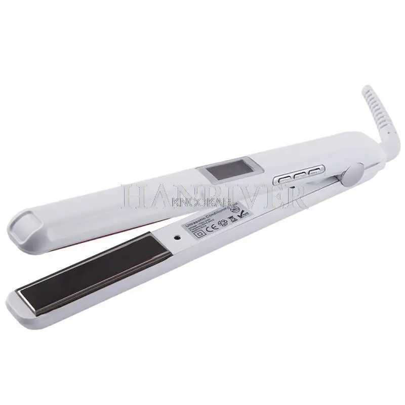Hot Sale Ultrasonic Infrared Hair Care Iron Recovers The Damaged Hair LCD Display Hair Treatment Styler Cold Iron Straightener W250610