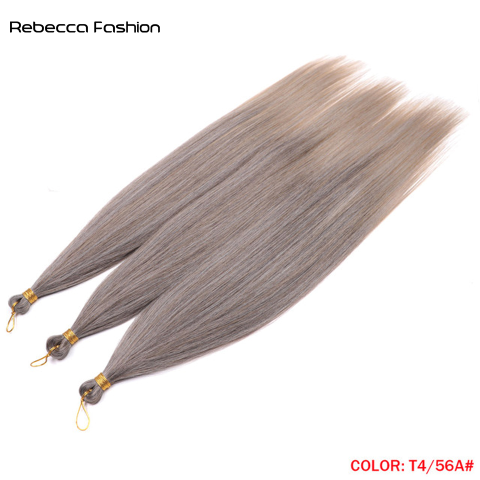 Rebecca Fashion Ariel Straight Pony Twist Synthetic Braid Ombre Blonde 28 Inch Crochet Braiding Hair Extension
