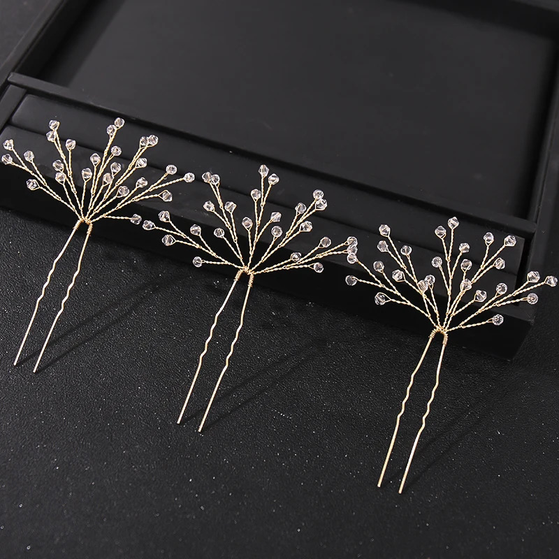 Fashion Crystal Pearl Rhinestone Hairpins Stick Hair Clip For Women Bridal Hair Accessories Party Wedding Hair Clips Jewelry 250610