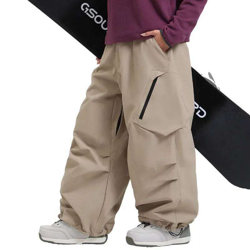 2025 New Ski Women's Winter Outdoor Single Board Windproof Breathable Warm Men's Sports Loose Wide Leg Pants