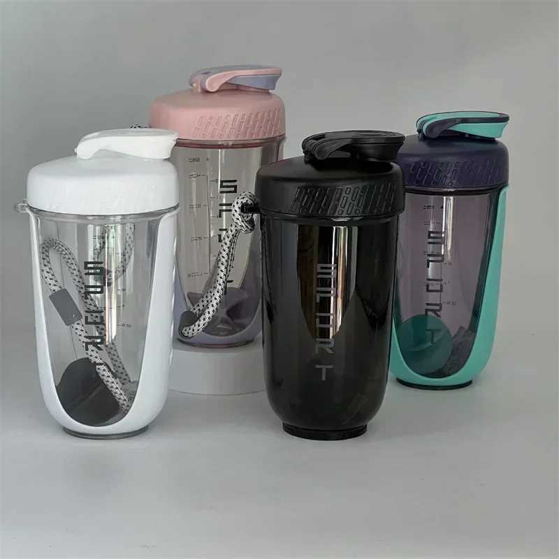 590ML Blender Shaker Bottle with Stirring Ball Protein Powder Shake Cup Plastic Mixing Cup Bodybuilding Exercise Bottle H260416