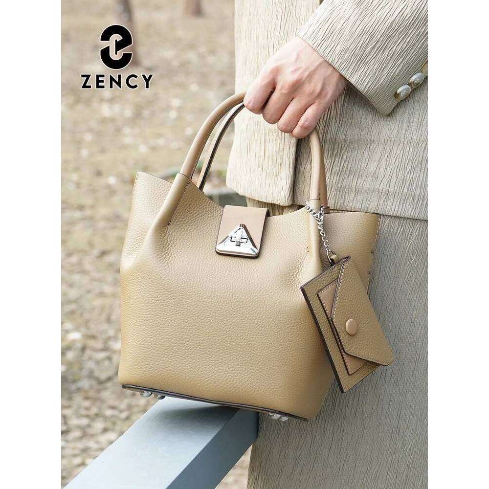 Zency 100% Genuine Leather Designer Shoulder For Women Crossbody Top Handle Bag With Free Card Coin Organizer Purse Handbag