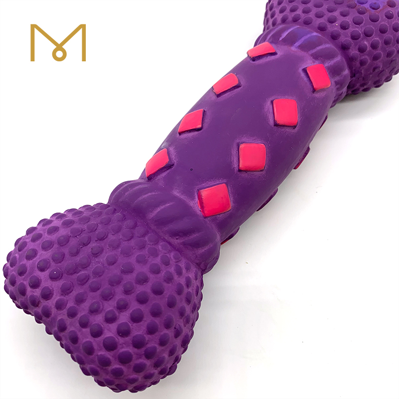 Latex Bone Dog Chew Toys Natural Squeaky Soft Rubber Pet Wholesale for Teething 4pcs/Pack