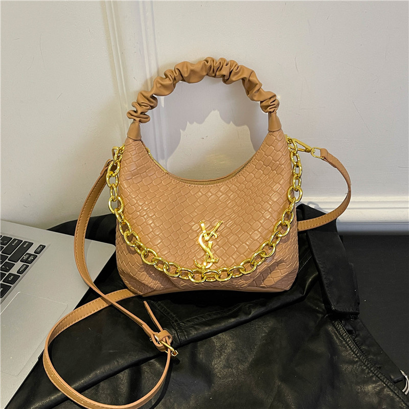 Designer bag free shipping 2025 new fashion light luxury high-end texture printed chain shoulder crossbody bag for womens