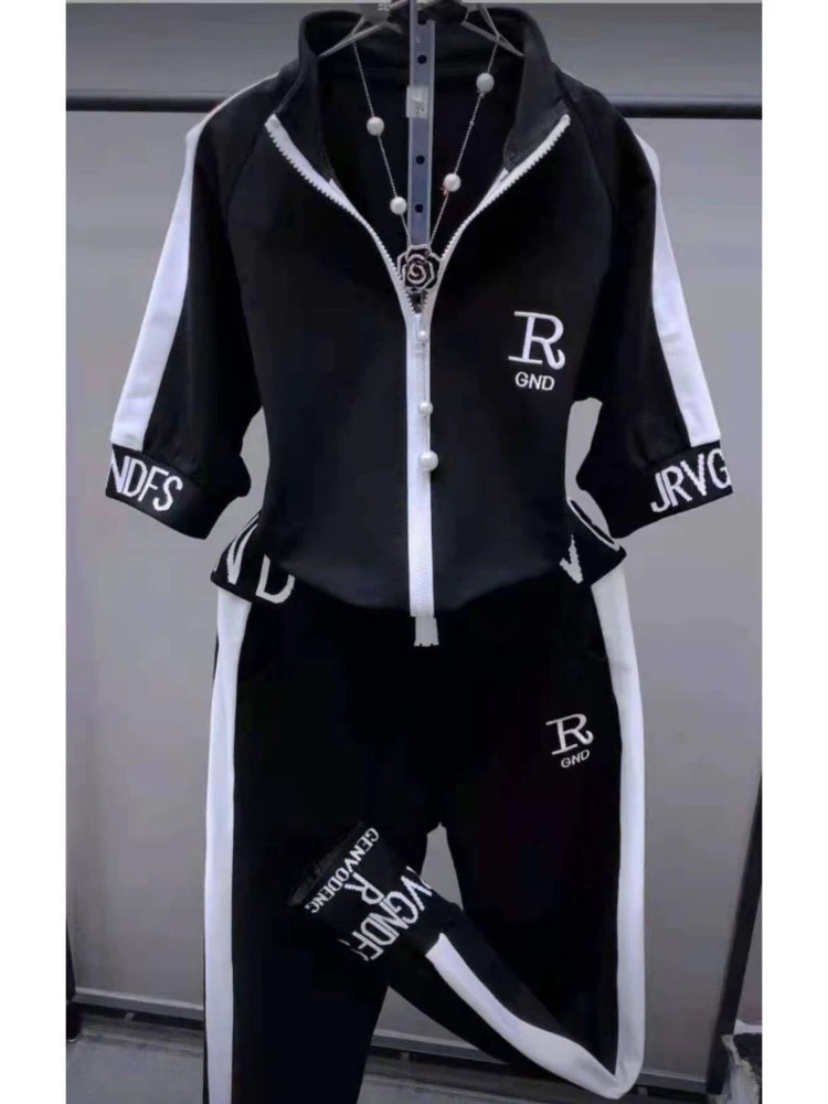 Spring Summer Fashion Sports Sets Thin Sleeve Hoodies Suit Female Sports Leisure Two-piece Set Casual Tracksuits Sportswear 250609
