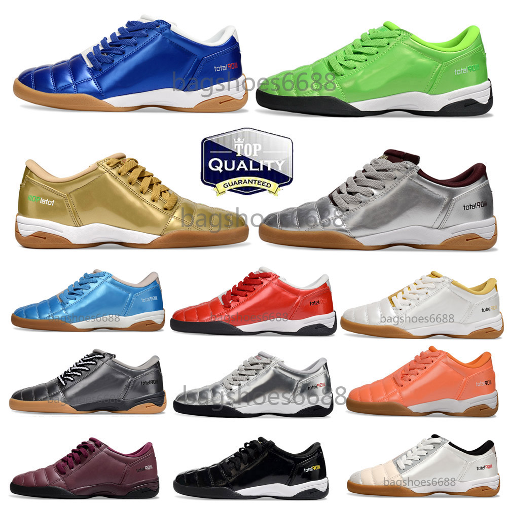 Total 90 T90 III TF Anti tongue microfiber indoor flat bottom Metallic Sier Football Boots Edgar Davids Spark Total90 outdoor Mens Safari Soccer Shoes