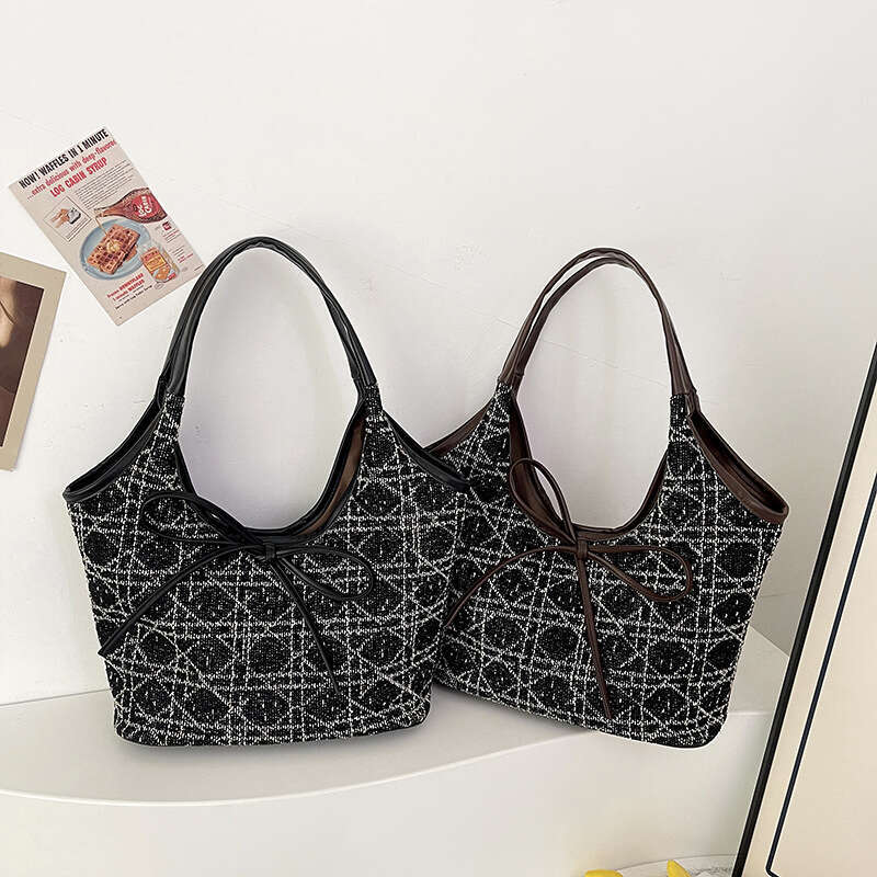 New Niche PU Tote For Women, Fashionable Strap Bowknot Handbag, Elegant Commuter Shoulder Underarm Bag