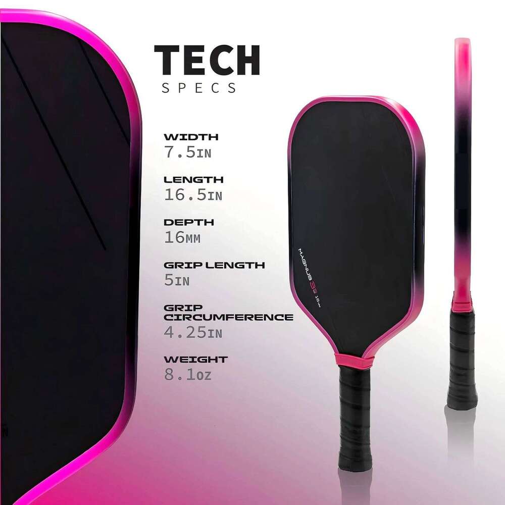 Magnus 3S 16MM Paddle Carbon Fiber,Pickleball Paddles Honeycomb Core, Professional Pickleball Racket