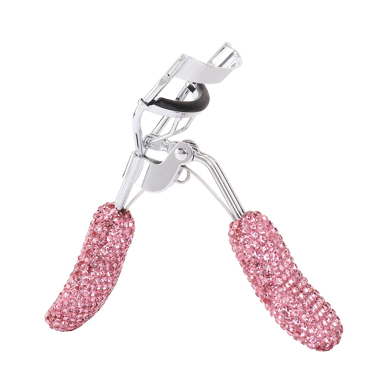 Wholesale Bling Rhinestone Eyelashes Curler Tweezer Portable Colorful Curling Eye Lashes Clip Cosmetic Beauty Makeup Tools