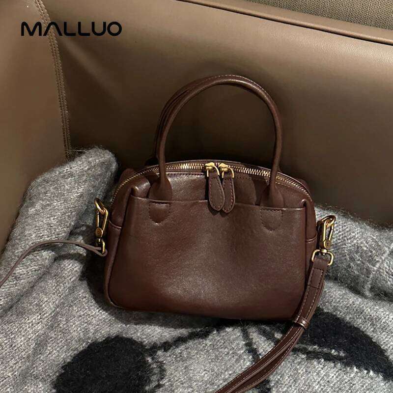 Women Natural Cow Leather Handbags Ladies High Quality Shoulder Bag Female Fashion Retro Designer Cowhide Crossbody Bags