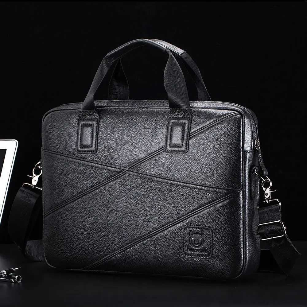 BULLCAPTAIN 2020 Mens Briefcase Business Handbag Can Be Used For 15 Inch Laptop Casual Shoulder Messenger Bags Leather Bag Men W250610