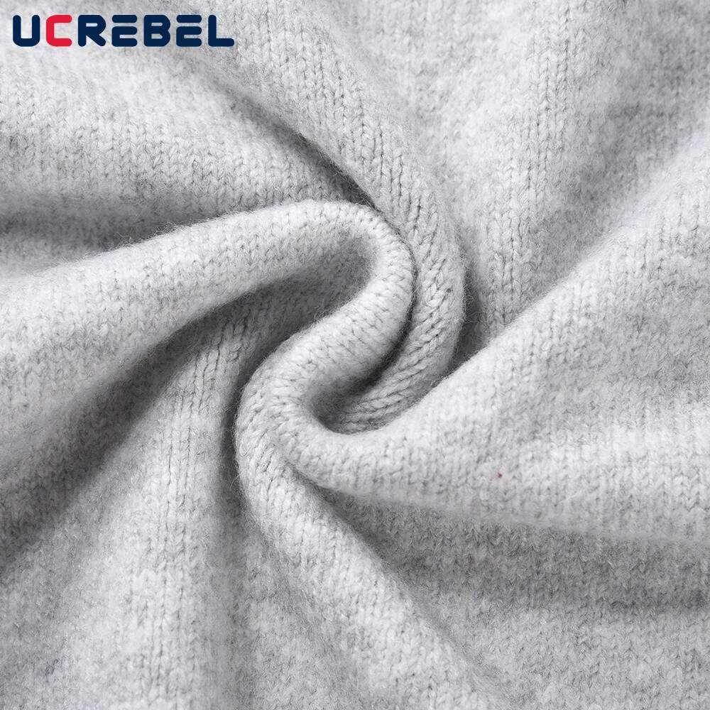 Letter Embroidery Crew Neck Sweater Menns Streetwear Loose Long Sleeve Knitted Pullover Men Autumn
