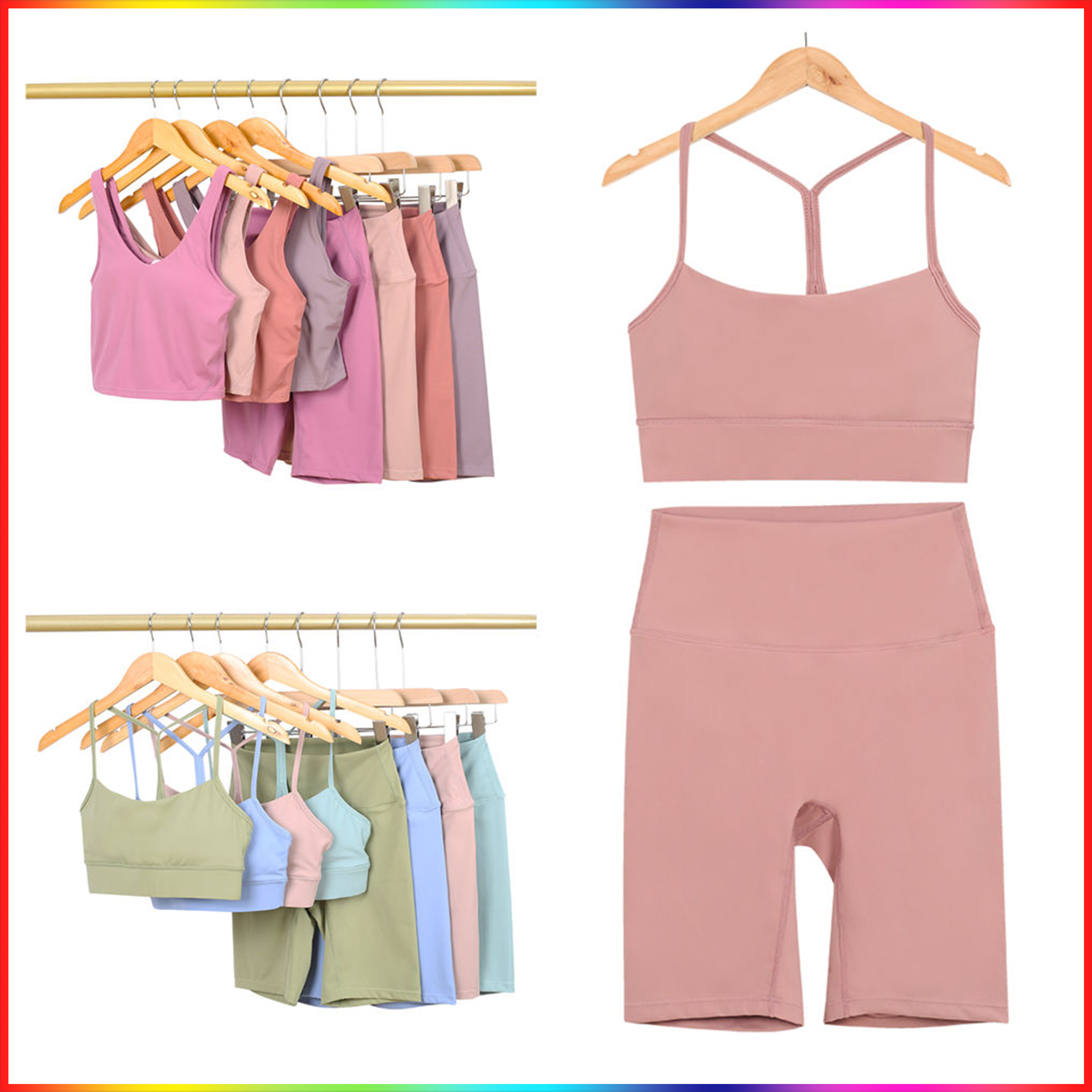 2025 womens yoga Bra Set set Workout Shorts U/Y-shaped Sexy Vest gym backless halter gym Hot Sell Tight Breathable Tracksuits slim fit running fitness Clothing
