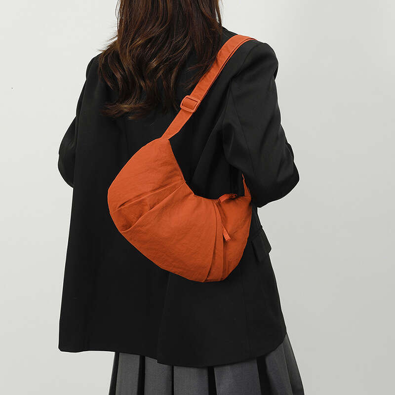 Pleated Soft For Women, Crossbody Dumpling Large Capacity Student Class Simple Fabric Commuter Bag, Shoulder Bag
