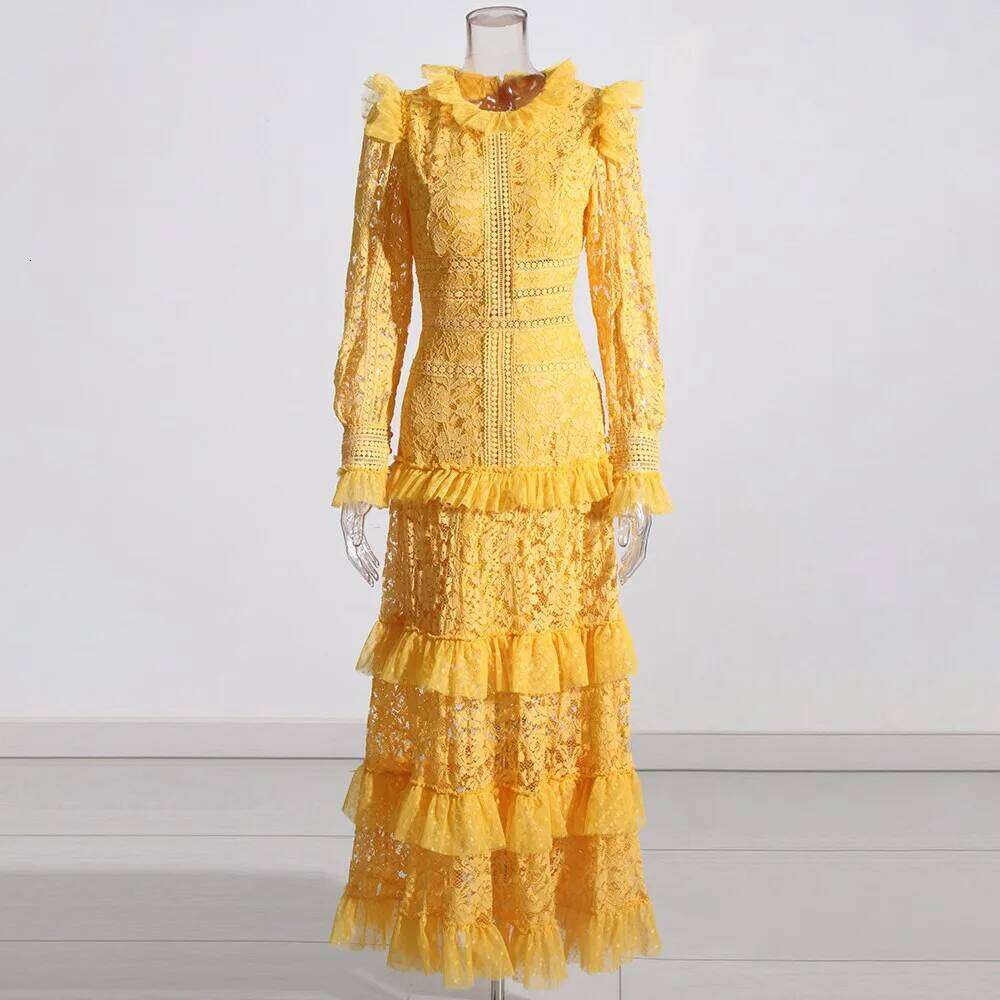 VGH Solid Patchwork Mesh Slimming Dress For Women Stand Collar Sleeve High Waist Minimalist Long Dresses Female Fashion New