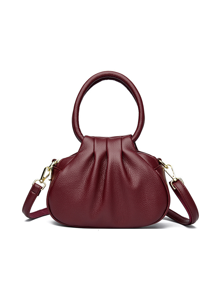 Free Shipping Mom Bag Middle-aged Luxury Top Layer Soft Cowhide Bag 2025 New Women's Double-layer Small Handbag Crossbody Soft Leather Designer W