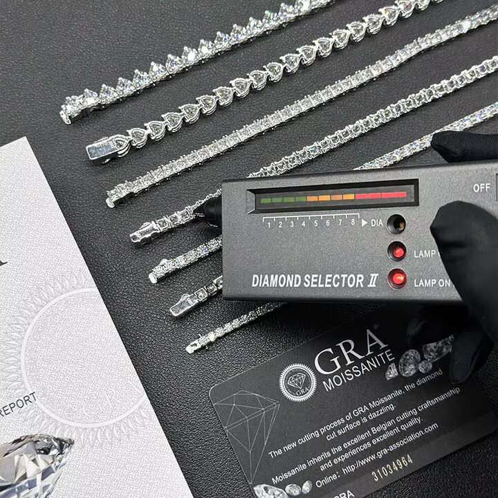 OACOCA Hip Hop Style White Moissanite Tennis Chain 2mm 3mm 4mm 5mm 6.5mm 925 Silver Cuban Link Necklace Custom Design Birthday Gift