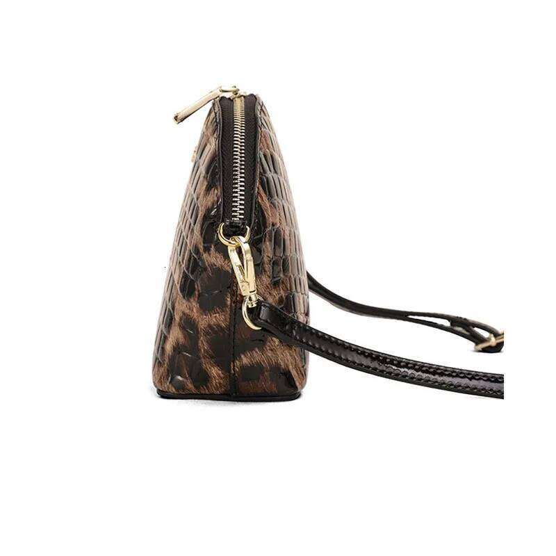 Leather Shell Fashionable And Versatile Single Shoulder Crossbody Bag, leopard Print Women's Bag