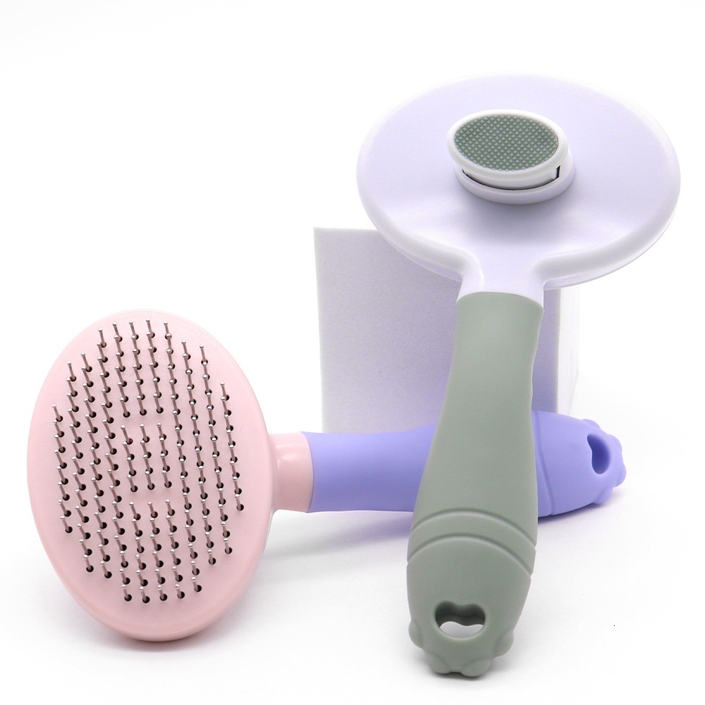 Cat Brush For Shedding, Cleaner For Indoor Cats, Self-Cleaning Slicker Brush For Dogs,Pet Brush Gently Removes Loose Fur Undercoat For Small Pet Rabbi