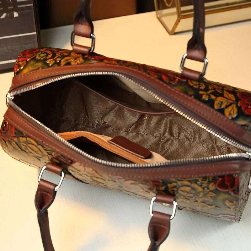 Boston Women's Large Capacity Vintage Floral Pillow 2024 Midlife Mother Bag Rich Fashion Shoulder For Women