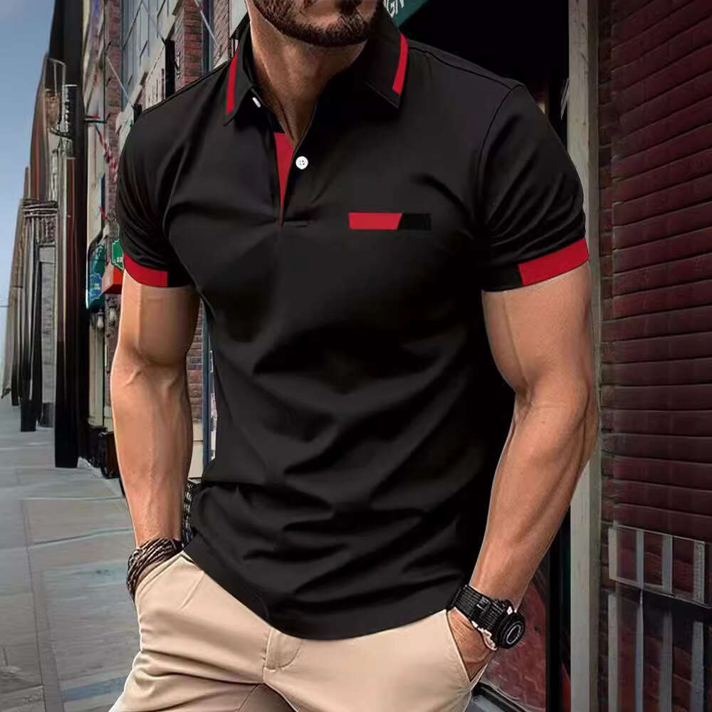 New Men's Casual Short Sleeve Polo Shirt With Multiple Colors And Turn-Down Collar B5