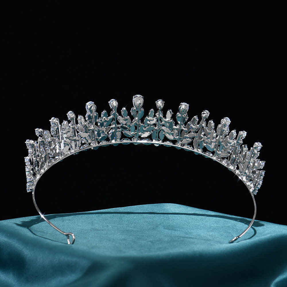 HADIYANA Gorgeous Crystal Crown Tiara Shining Cubic Zirconia Gold Silver Color Crowns For Wedding Bride Hair Ornament BC6526 241202