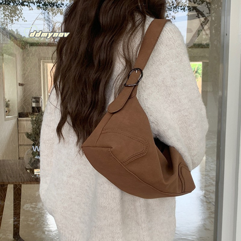 Niche Design Versatile Suede Underarm Autumn Winter Korean Fashion Matte Texture Single Shoulder Crossbody Bag for Women ddmynov
