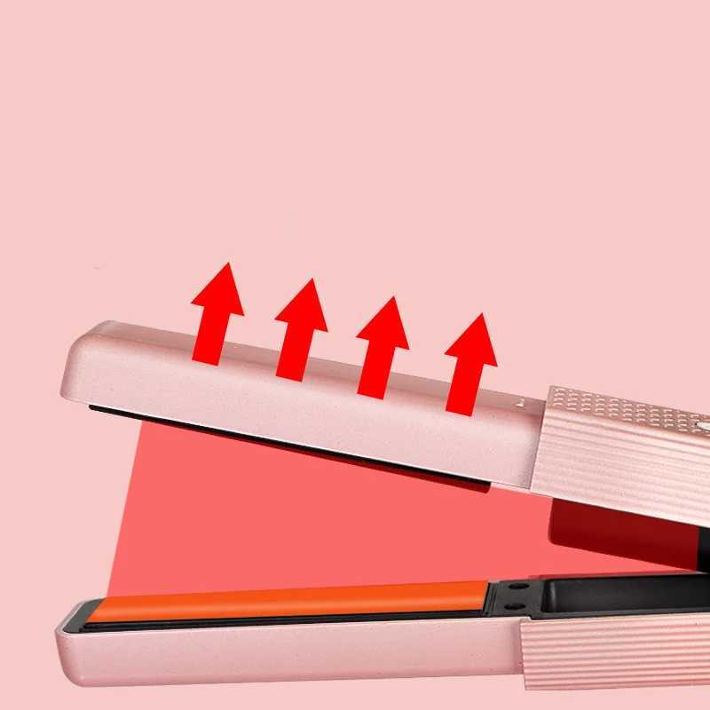 Hair Straightener Cordless USB Hair Straightener Mini Ceramics Hair Curler 3 Constant Temperature Portable Flat Iron For Travel W250610