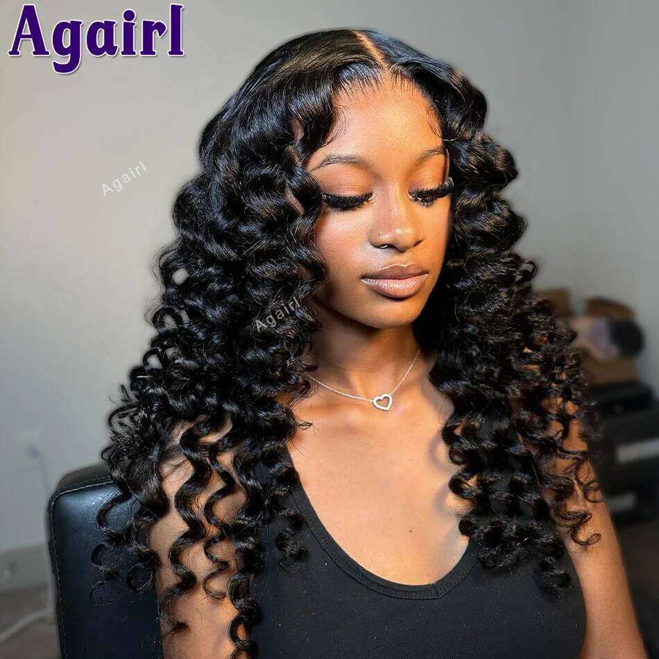 Bury 99J Human Hair Ready To Wear Pre Plucked Loose Curly Colored For Women 1B/Red Lace Frontal Wigs