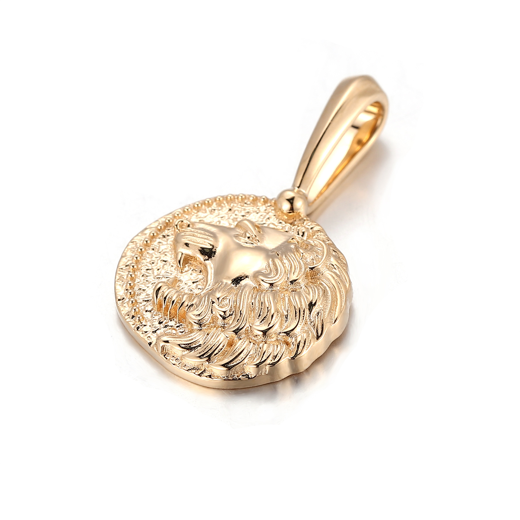Provence Jewelry Custom Luxury Jewelry Animal Design Lion Pendant Customized 10k 14k 18K Soild Yellow Gold Smooth Back Hip Hop Jewelry for Gift
