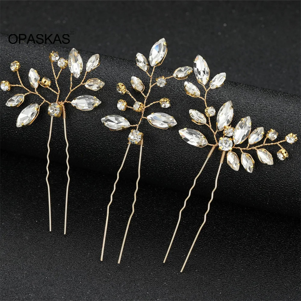 Bride Hairpin Wedding Hair Accessories Trendy Hair Clip U-shaped Alloy Tiaras Princess Party Headpiece Bride Hair Jewelry 250610