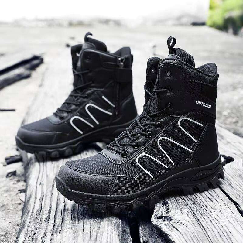 High-quality Hiking Outdoor Fashion High Top Sports Leather Walking Shoes for Men