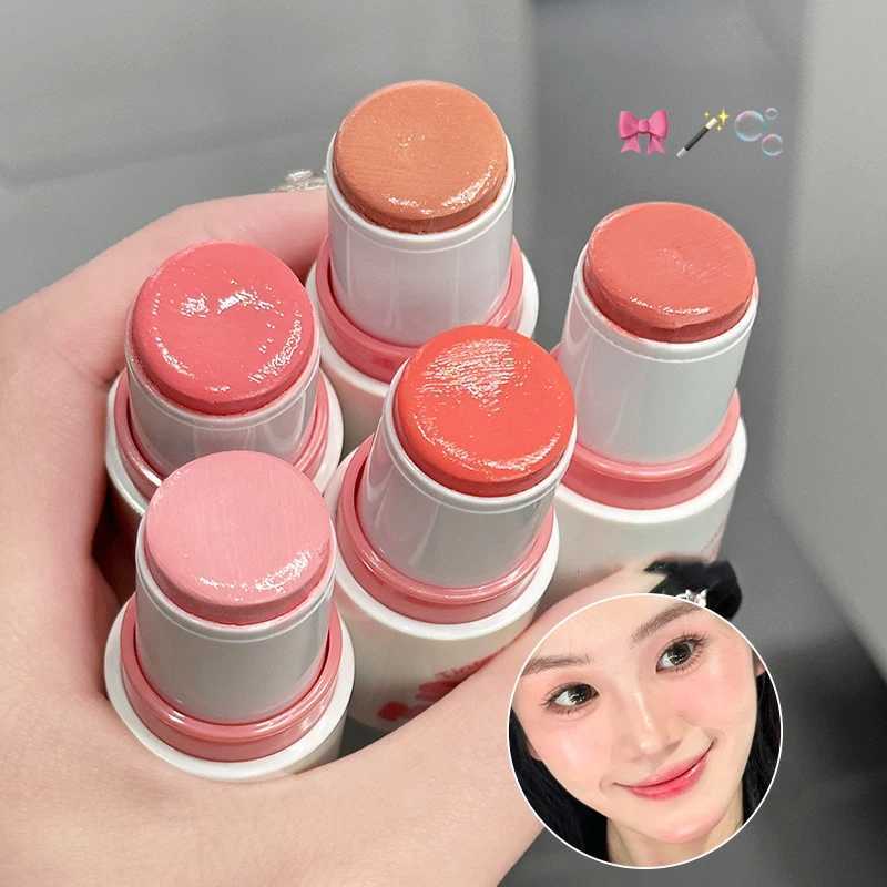Water Light Blusher Stick Natural Nude Makeup Korean Brightening Low Saturation Cheek Rouge Waterproof Long-Lasting Blush CreamXJ250609