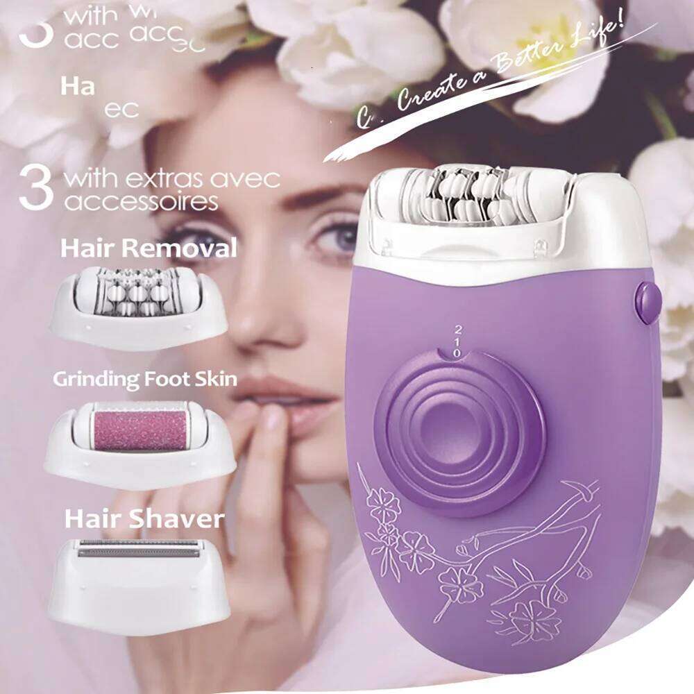 Electric Women's Axillary and Leg Hair Remover Shaving Three in One Foot Grinder