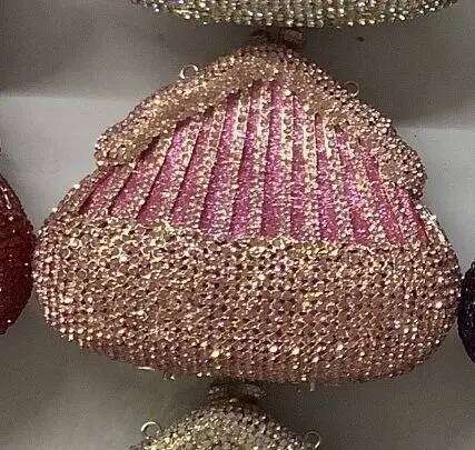 Crystal Evening Bag Gold Dia Women Wedding Purse Lady Rhinestone Clutches Party Dinner Handbags Branded Bags