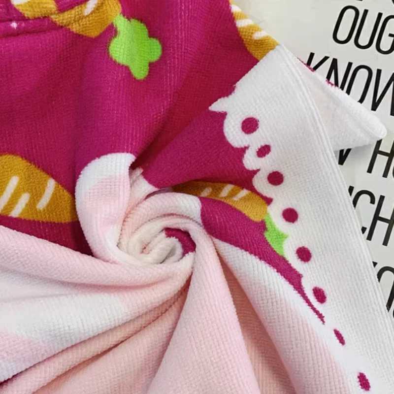 Childrens Hooded Bath Robe Toddler Quick Dry Microfiber Towel with Cartoon Digital Print Soft Wearable Bath Towel for Kids y250610MMF7