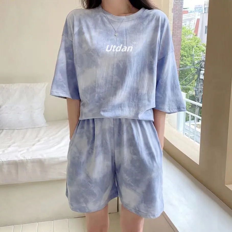 Running Sets Sports Suits for Women Summer Thin Sweet Tops and Shorts Casual Womens Suits Gym Sportswear Tracksuits 250609