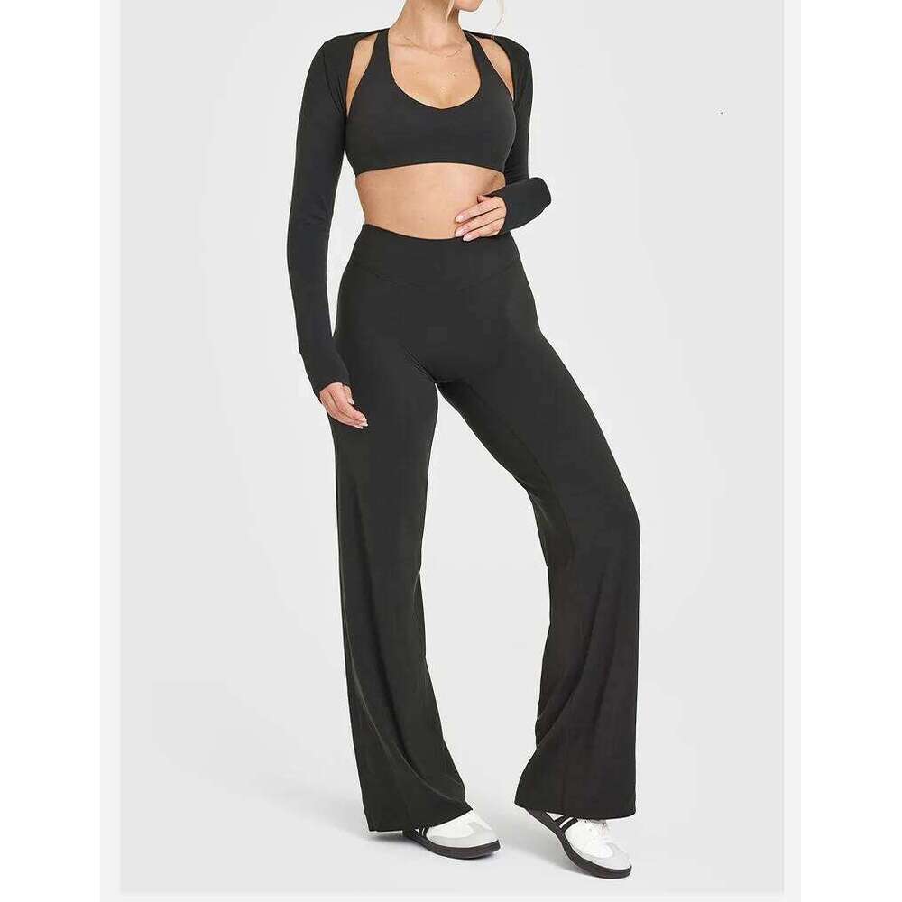 Ports And Fiess Straight Women's High-Elastic Belt Breathablenon-Embarrassing Yoga Pants Loose Wide-Leg Trousers