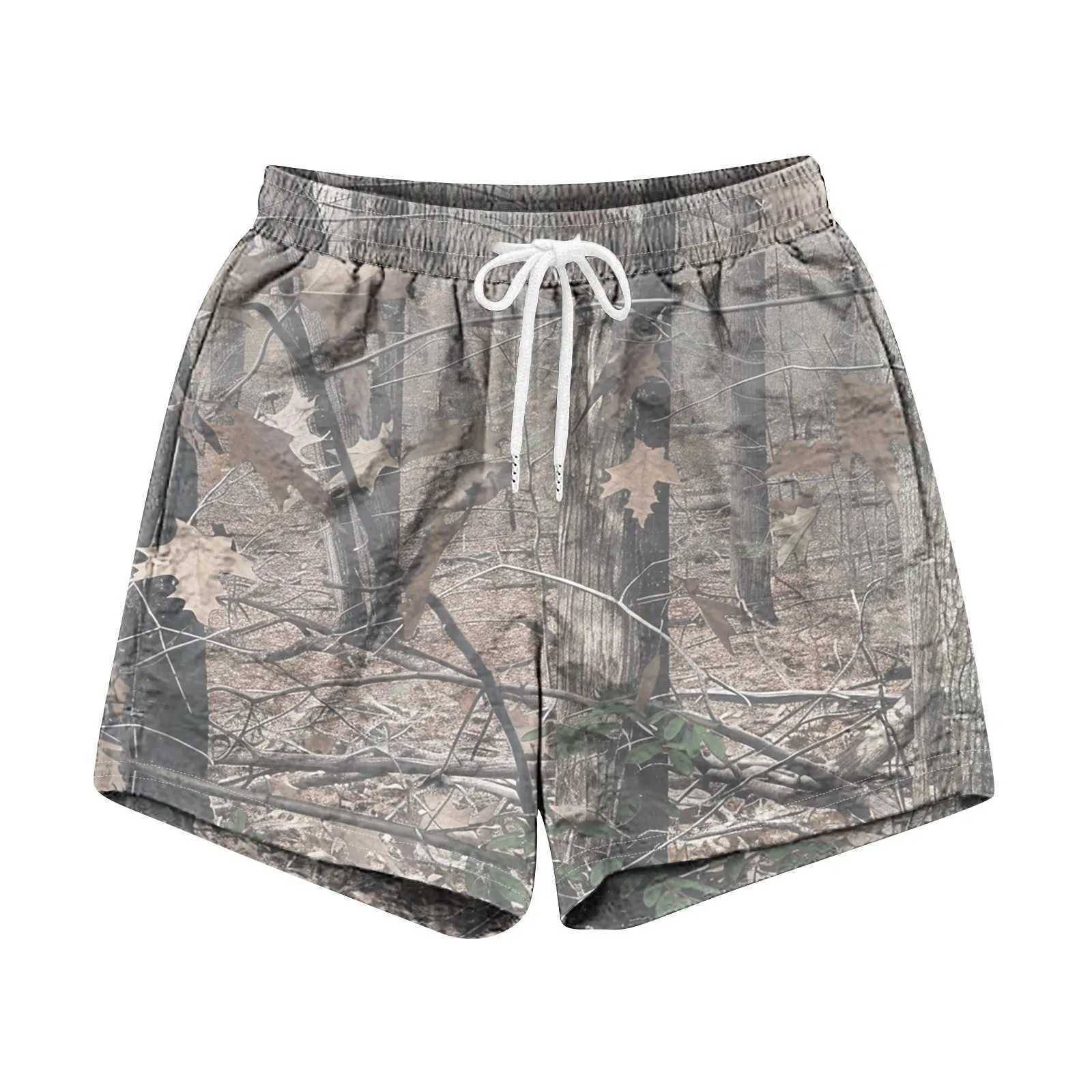 3D Camouflage Printed MenS Beach Shorts Casual Swim Trunks Personality Cool Sports Outdoor Camo Board Shorts Clothing W250610