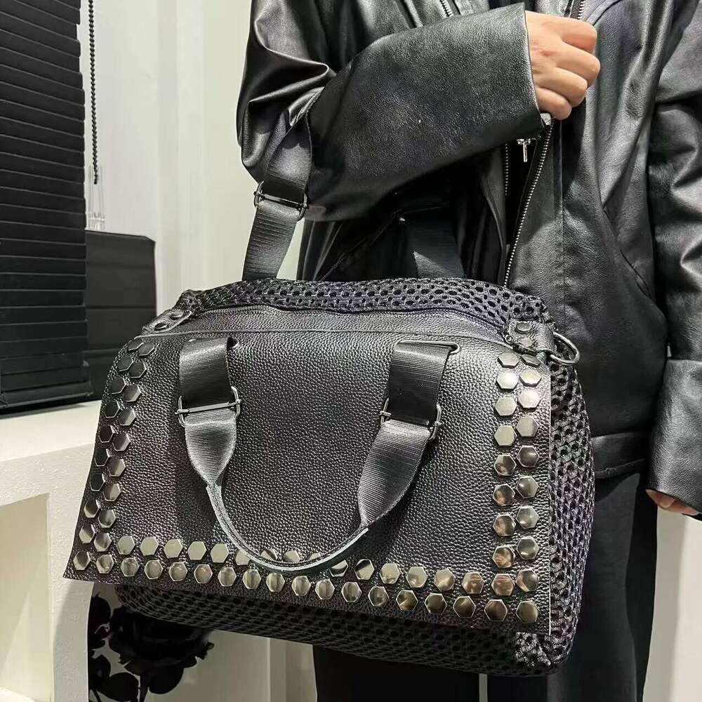 New Women's Leather Ing Handbag Large Capacity Double-Sided Japanese-Korean Fashionable Crossbody Bag