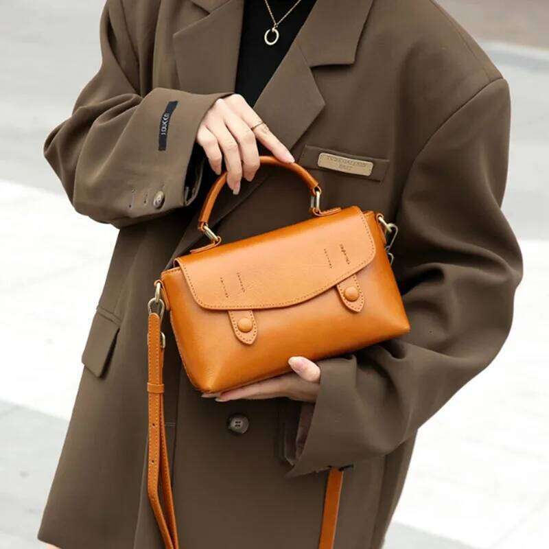 2025 New Leather Women's Handbag - Retro Single Shoulder Fashion Crossbody High Quality Small Square Bag 2025/06/10 2025/06/10
