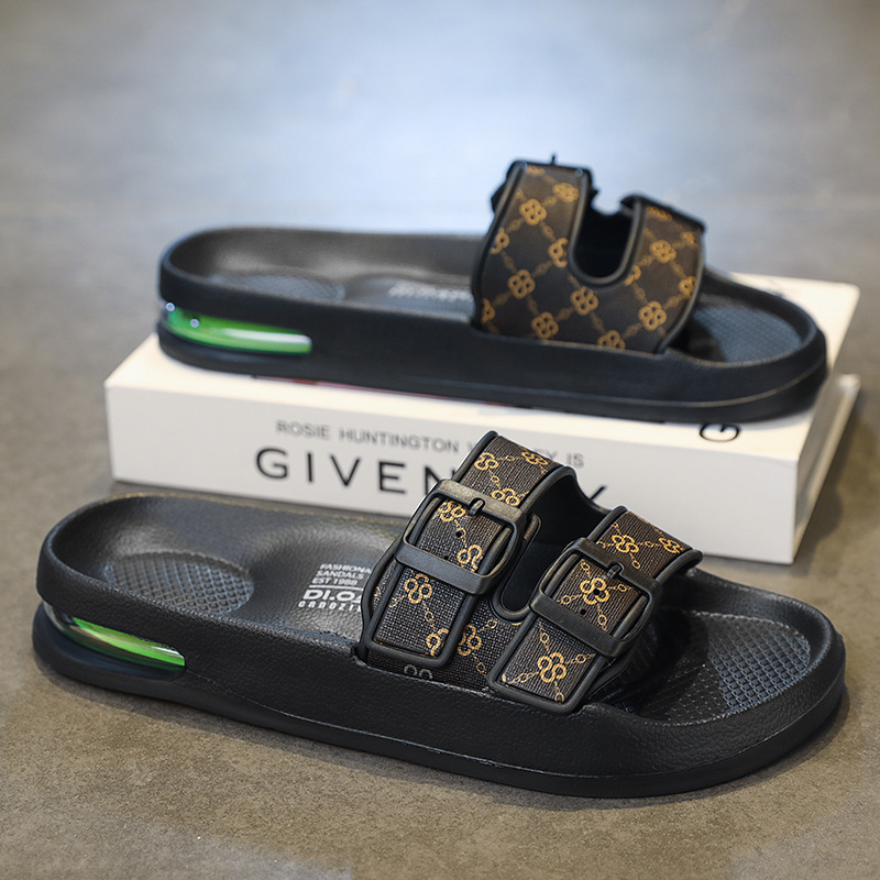 designer men's new high-end slippers, cross-border men's summer outerwear appeal, soft-soled European and American style cool slippers, free